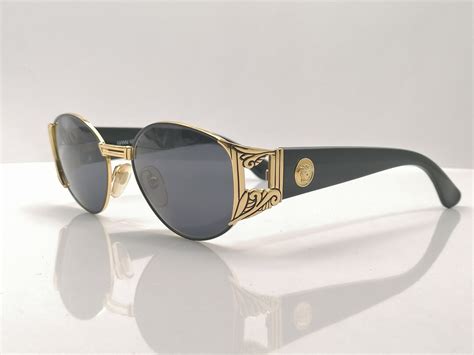 Vintage Gianni Versace Mod. S63 Solid Black Oval 